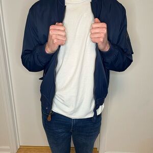Men's Classic Navy Bomber Jacket